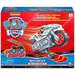 PAW Patrol, Moto Pups Wildcat’s Deluxe Pull Back Motorcycle Vehicle with Wheelie Feature and Toy Figure