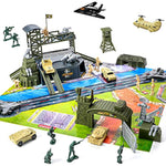 47 Pieces Military Base Set, Army Men Playset With Vehicles Accessories,Soldier Army Men And Play Map,Mini Army Toy Tank,Warplane,Helicopter Playset Plastic Christmas Toys Gifts For Kids Boys