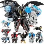 Transforming Robot Dinosaur - 4-In-1 Stem Toy, 11 Shapes Transforming Toys For Kids, Ages 5-10, Black