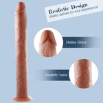 16.5 Inch Super Long Realistic Dildo + 16.9 Inch Extra Super Long Built In Skeleton Flexible Dildo