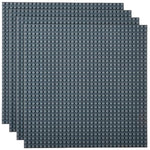 Strictly Briks Stackable Baseplates - 4 Pack Compatible with Lego & Major Brick Brands, 10 x 10 in with 32 x 32 Studs, Toy Building Plates Boards, Kids, Grey