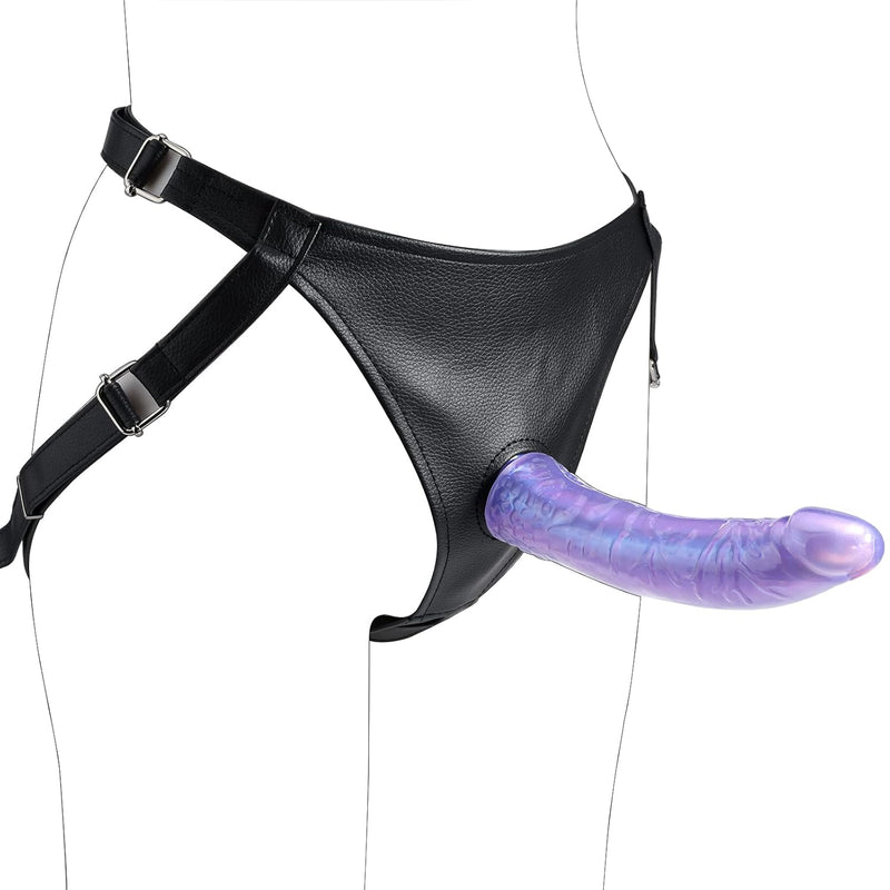 Strap On Dildo 8.3 Inch Realistic Cock With Adjustable Leather Harness For Couples Role Play, Wearable G Spot Dildo Unisex Strap-On Pegging Kit Adult Toys For Sexy Fantasy (Blue)