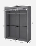 Closet Wardrobe, Portable Closet for Bedroom, Clothes Rail with Non-Woven Fabric Cover, Clothes Storage Organizer, 55.1 x 16.9 x 68.5 Inches, Gray URYG02GY