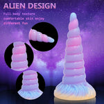 Monster Unicorn Dildo, 7.99 Inch Thick Silicone Anal Dildo, Fantasy Glow In The Dark Dildo, Suction Cup Dildo, Adults Anal Sex Toys, Flexible And Soft Beginner Dildo