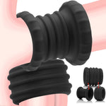Double Penis Ring For Men - Black Silicone Cock Ring For Harder Longer Stronger Erections - Erection Enhancing Male Sex Toy