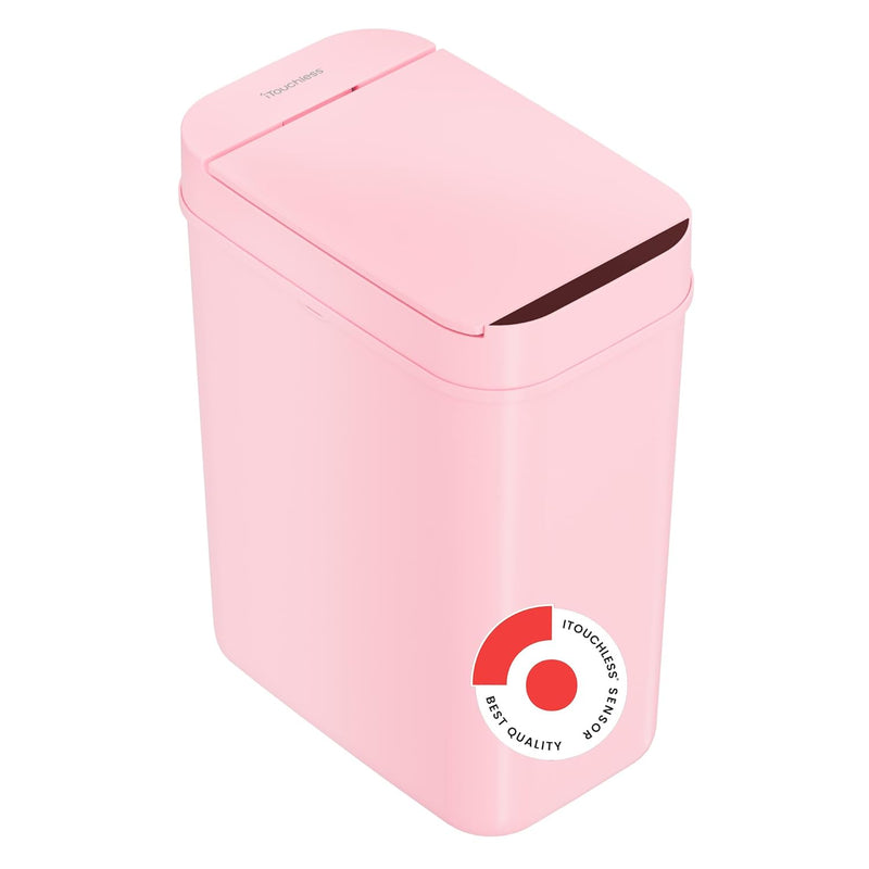 3 Gallon Pink Sensor Bathroom Trash Can, Your Purchase Supports The Breast Cance
