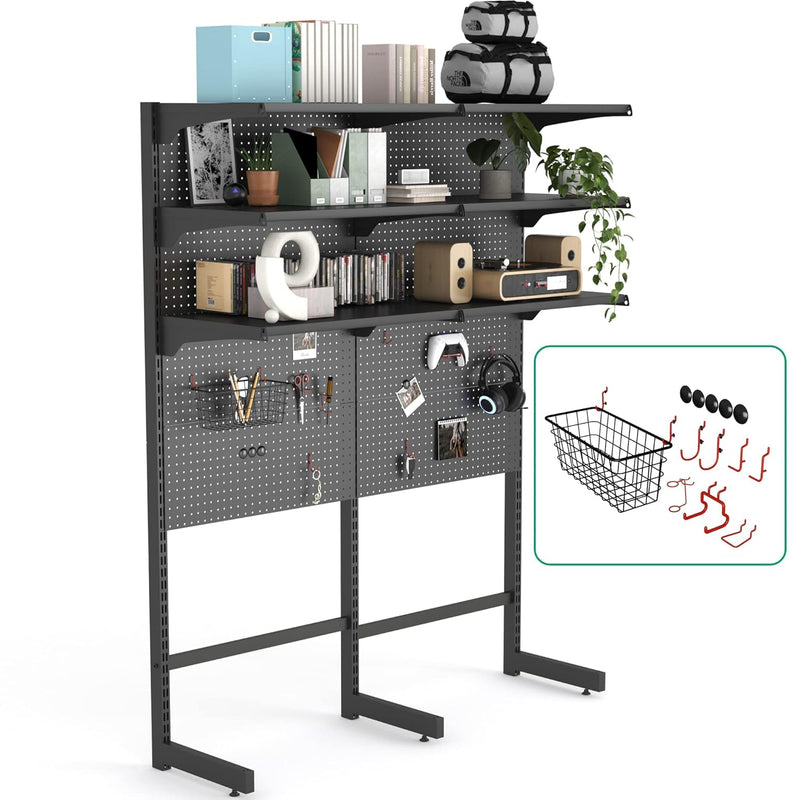Ddb Gaming Pegboard Standing Shelf Units, Modular Pegboard And Shelf System With