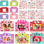 24 Pack Valentine's Monster Picture Frame Craft Kits for Kids with Stickers