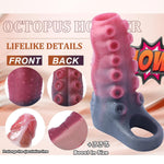 Octopus Penis Sleeve Girth Enhancer For Men, Realistic Extender For Stamina And Pleasure Adjustable Fit Non-Slip Design-Hollow Sheath For Comfort Textured Surface For Sensation 3.9In