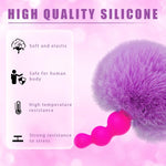 Small Rabbit Tail Anal Plug?Silicone Anal Sex Toys For Beginners?Butt Plug For Cospaly?Small Size For Long Time Comfortable Wear (Purple)
