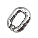 Stainless Ball Stretcher Testicle Stretching Penis Weight Enhancer Ring Metal Device Sex Toys Cock Lock Oval Ring For Men(Big)