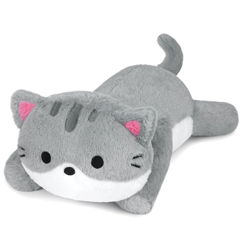 18In Weighted Stuffed Animals Cat Plush, Kawaii Weighted Gray Cat Plush Toys,