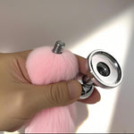 Removable Fox Tail Butt Plug With 3 Interchangeable Bases, Premium Metal Anal Plug For Roleplay, Cosplay And Intimacy For The Pleasure Of Men And Women Couples (Pink)
