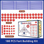 180 Pack Fort Building Kits For Kids Age 4, 5, 6, 7, 8+ Years Old, Creative Stem Building Toys For Diy Castles, Tunnels, Play Tent, Ideal Christmas, Birthday Gifts For Boys & Girls