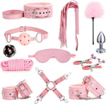 12-Piece Bondage Restraint Kit – Adjustable BDSM Set for Beginners (Pink)