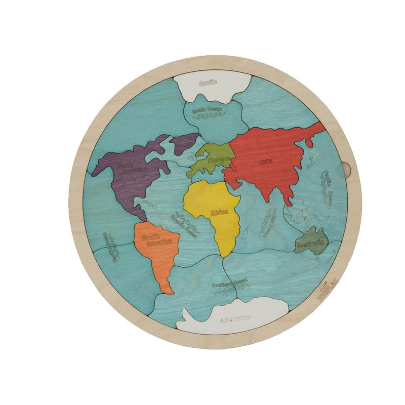 7 Continents & 5 Oceans Of The Earth Wooden Jigsaw Puzzle For Kids 21 Puzzl