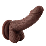 5.9 Inch Soft Silicone Brown Realistic Dildo With Strong Suction Cup, Lifelike G Spot Dildo Anal Dildo For Prostate Massager With Veins Texture Adult Sex Toy For Women Men