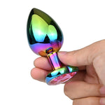 Butt Plugs Anal Trainer Kits 3Pcs Colorful Metal Anal Plugs Prostate Massager Heart Shape Jewelry Base Adult Sex Toys For Men And Women (Pink)