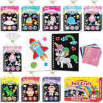24 Pack Foil Art Craft Kits for Kids, Birthday Party Favors & Classroom Prizes
