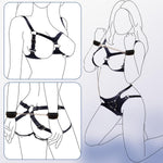 Sex Bondage Bdsm Kits Restraints Set Sex Toys, Adjustable Breast Harness Sexy Lingerie Strap On Waist With Handcuffs Ankle Thigh Cuffs Sex Things For Couple Kinky Gay Adult Sm Games