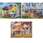Bits and Pieces – Value Set of Three Large 300 Piece Jigsaw Puzzles for Adults – Farming Collection Jigsaw Puzzles by Artist John Sloane, Completed Puzzle Size: 18" x 24"