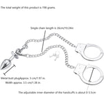 Metal Butt Plug Set Anal Plug With Sm Sexy Handcuffs,Bdsm Restraints,Bondage Gear Metal Fetish Sex Toys For Adults Sm Games Sex Toy Long Chains Stainless Steel Butt Plug,Sex Toys For Couples