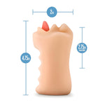 Blush X5 Men 4.75" Oral Anne Masturbator, Realistic Mouth & Tongue For Lifelike Oral Play, Ultrasoft Open Ended Ribbed Pocket Stroker For Extreme Cock Pleasure, Adult Sex Toy For Men - (Vanilla)
