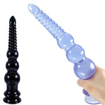 12.4 Inch Anal Beads Butt Plug With Suction Cup, 3 Gradually Larger Beads For Prostate Massage & G-Spot Stimulation, Strong Base Sex Toy For Men And Women (Black)