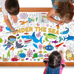 Under The Sea Large Coloring Poster for Kids 30 x 72 Inch