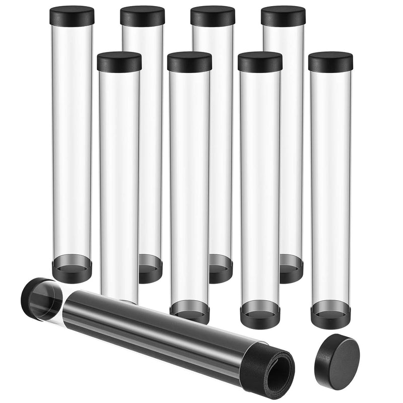 8 Pieces Playmat Tube 16 Inch Round Playmat Case Play Mat Clear Tubes With Cap