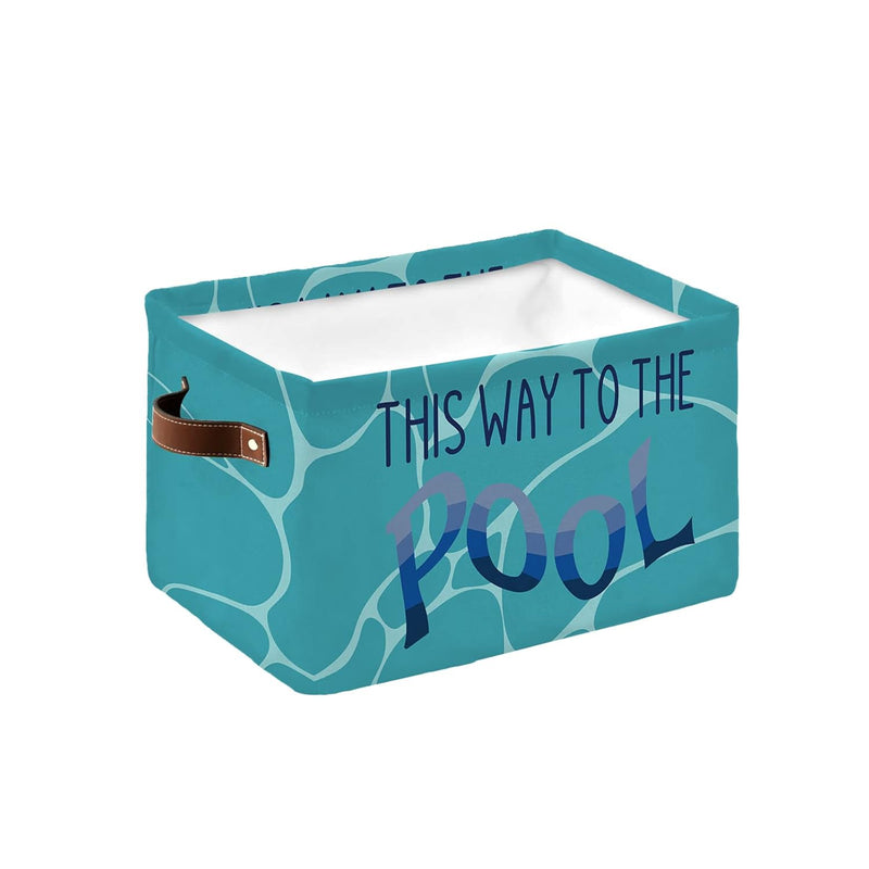 Blue Beach Storage Basket Waterproof Cube Storage Bin Organizer With Handles, Su