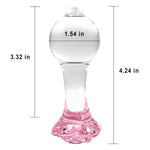 Pink Rose Glass Anal Butt Plug Trainer Crystal Anal Plug Anal Sex Toy Transparent Butt Plug Anal Toys For Men Women Lover Anal Expander Training Sex Toys Anus Dilator Dildo (M)