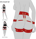 6-Piece Adjustable Bondage Restraint Set with Handcuffs, Ankle & Thigh Cuffs