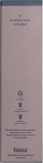 Climax Control Condoms – Studded, Benzocaine Lubricated, 8 Pack