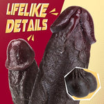 Sex Toy Movable Foreskin Dildo - 10.7 Inch Realistic Big Black Dildos with Hands-free Suction Cup, Strap-on Thick Penis Anal Butt Plug Vagina G Spot Play Vibrator, Adult Sex Toys for Women Men Couples