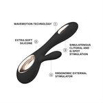 Soraya Wave Luxurious G Spot Rabbit Vibrator Sex Toy, Vibrators For Women With Unique Wavemotion Technology Thrusting Vibrator For A Full Body Pleasure Experience, Adult Sex Toy, Black