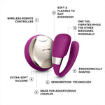 Couples Vibrator: Remote-Controlled, Wireless & Hands-Free Stimulator, Sex Toy for Adults, Satisfaction for Women & Men, Deep Rose