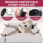 Adjustable 75" BDSM Bondage Kit – Bed Restraints, Cuffs, Blindfold & Tickler Set