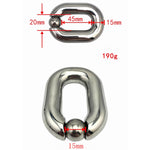 Stainless Steel Bondage Penis Ring Oval Ball Ring Scrotum Pendant Ball Heavy Scrotum Bondage Cock Ring Cock Ring Sex Toys For Men (S)