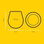 Spirits Stemless Wine Glasses for Red or White Wine (Set of 4)-15-Ounces