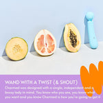 Charmed Dual-Action Silicone Massage Wand, Handheld, Cordless, Waterproof, USB Rechargeable, Bluebell