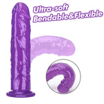 8.1-Inch Suction Base Realistic Penis Dildo, G Spot Anal Flexible Cock Adult Sex Toys For Beginner, Perfect Throat Trainer (L)