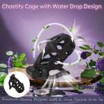 Chastity Cage Male Sex Toys With 4 Curved Rings And 2 Keys Breathable Hollow Chastity Device Lock Sm Fetish Toy For Man Penis Training (Black,S)