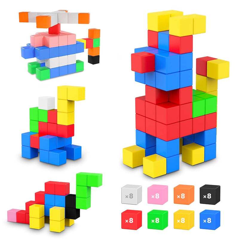 64 Pcs Magnetic Blocks Toddler Toys Sensory Toys Magnetic Building Blocks T