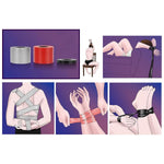 Non-Adhesive Static Adsorption Tape Bdsm Bondage Restraints Tape Set Sexual Restraint Tape Pull-Up Binding Electrostatic Tapes For Couples 3 Pcs (Red 50Mm*10M, Silver 50Mm*10M, Black 10Mm*10M)