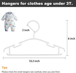 Kids Hangers 100 Pack Baby Hangers for Closet Toddler Hangers Plastic White Childrens Hangers Small Hangers 10.24inch