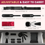 Adjustable 75" BDSM Bondage Kit – Bed Restraints, Cuffs, Blindfold & Tickler Set