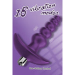 Vibrating Anal Beads Butt Plug Flexible Silicone 16 Vibration Modes Graduated Design Anal Sex Toy Waterproof Bullet Vibrator For Men, Women And Couples (Violet)