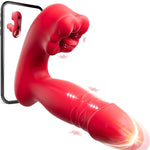 Thrusting Vibrator Sex Toys – 9 Vibration, 9 Tongue-Licking & 9 Thrusting Modes, 3-In-1 G-Spot Dildo Vibrator With Warming, Usb Pin-Charge, Adult Couple Sex Toy For Women