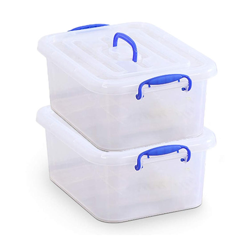 9 Quart Clear Storage Latch Bins With Lids/Handle, Plastic Clear Stackable Box,